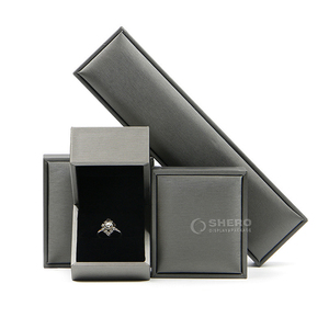 Wholesale Luxury Pu Jewelry Box with Metal Trim for Diamond Necklace <b>Ring</b> Packaging Custom Logo - Product Image 3