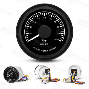 Manómetro de Presión de Aceite Mr Gauge, 52 mm, 0-100 Psi, Manómetro Mecánico Murphy con Esfera Negra, Compatible - Product Image 6