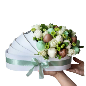 Flower Floral <strong>Sweet</strong> Strawberry Arrangement Handmade Food Safe Matt Lamination Rigid Paperboard Baby Shower Baby Crib <strong>Boxes</strong> - Product Image 1