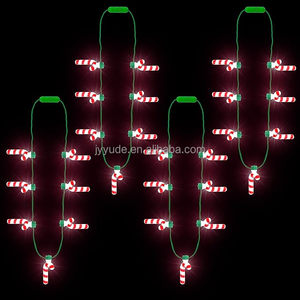 Giáng sinh kẹo mía dẫn vòng cổ Lễ Hội Đảng mới lạ dẫn đèn phát sáng ánh sáng Vòng cổ trang trí cho Xmas năm mới - Product Image 4