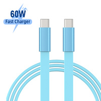 Cable de Carga Rápida USB C a C de Material TPE, 60W PD, con Empaque Personalizado Tipo Caramelo para Samsung, MacBook, iPad
