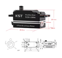 Servomoteur brushless métallique KST X20-1806 à profil bas, 18Kgf.cm, 0.06sec, pour voiture et avion RC, couple élevé, réponse rapide, accessoire de télécommande
