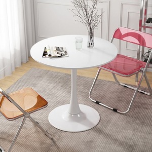 Tavolino da Salotto Contemporaneo Rotondo con Piano in Legno e Base <span class=keywords><strong>Effetto</strong></span> <span class=keywords><strong>Marmo</strong></span> Nero Aggiunge Raffinatezza a Qualsiasi Spazio - Product Image 5