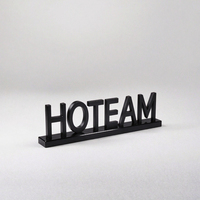 Plaque de signalisation 3D en acrylique noir massif découpée au laser, bloc de lettres en plexiglas, logo de marque pour comptoir de magasin, présentoir de table