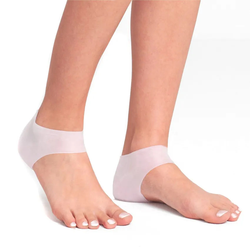 Gel Heel Sleeves Respirant Silicone Heel Socks Protecteurs pour réparer le talon fissuré sec et réduire les douleurs de la fasciite plantaire