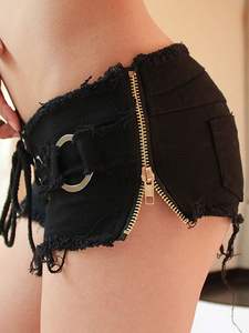 Summer New Hot Ladies Sexy Club Bandage Zipper Super short Feminino Knickers mini disco Mujer denim jeans Short taille basse - Product Image 4