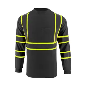 Custom Safety Reflective Long Sleeve Shirts Construction Hi Vis Shirts High Reflective For Road Safety