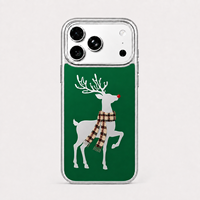 Ensemble cadeau de Noël personnalisé en gros : Étui de téléphone renne, bracelet de montre, porte-clés en cuir, accessoires de collier pour iPhone 17