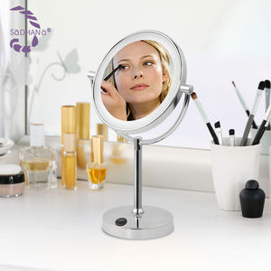 Vente chaude Ronde LED Lumière Maquillage <span class=keywords><strong>Table</strong></span> Compteur Miroir Grossissement Temps Clair et Chrome pour Chambre Salle <span class=keywords><strong>De</strong></span> Bains Utilisation - Product Image 3