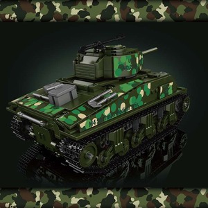 20024 Mould King Vehículos Militares Estadounidenses Tanque <span class=keywords><strong>Sherman</strong></span> M4 Ladrillos Técnicos Batalla Tanques de la Segunda Guerra Mundial Set de Construcción de Bloques Juguete Regalo - Product Image 3