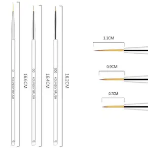Lanbiao Wholesale3pcsライナーネイルアートペインティング詳細ステイラインペンブラシセット