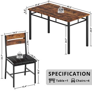 Creative Home Furnishing Upholstered Chairs, Wooden Dining <b>Table</b> and Chair Set, <b>Small</b> Apartment Simple Multifunctional <b>Kitchen</b> - Product Image 5
