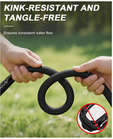 Tuyau d'arrosage léger, ultra flexible, durable, anti-plis, anti-UV, anti-corrosion, en polyester, sans danger pour l'eau potable, incompressible, facile à utiliser