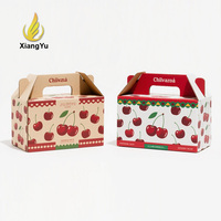 Vente en gros de boîtes en carton rigides en papier personnalisable pour emballage de cerises Boîtes réutilisables en carton avec logo imprimé pour fruits et légumes