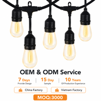 Guirlande lumineuse LED extérieure blanc chaud 2200K, incassable, pour patio et jardin, étanche, idéale pour Noël, fabriquée en Chine (ODM)