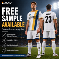 Échantillon Gratuit Ensemble Maillot de Foot Personnalisé 100% Polyester Séchage Rapide Sublimation Intégrale Tenue de Football pour Équipes Jeunes Commandes en Gros