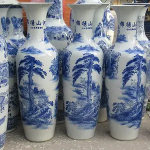 1- 3 Meter Elegant anpassen blau und weiß großen Boden gepunktet große große Keramik vasen nach Hause dekorativ
