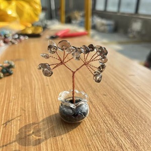 Améthyste naturelle cristal pierre précieuse argent arbre Feng Shui énergie élément décoratif Base en verre améliorant la richesse chance pour la décoration intérieure - Product Image 6