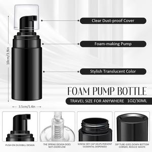 100ml 120ml 150ml <b>200ml</b> Black Plastic PET/PP Customizable Foaming Pump <b>Bottle</b> 100pcs Skincare Shampoo Liquid Soap Cosmetic Face - Product Image 2