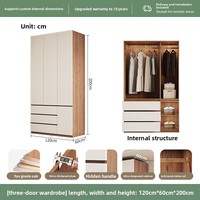 Armoire sectionnelle moderne de style français, modèle populaire, sans poignée, en bois massif, pour chambre à coucher, simple, en chêne de qualité FAS, à une seule porte