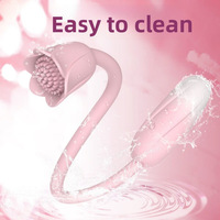 App-gesteuertes Rosen-Vibrations-Ei mit Doppelkopf Klitoris-Sauger G-Punkt-Massagegerät IPX6 Wasserdichtes Sexspielzeug für Frauen