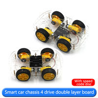 Kit Châssis de Voiture Robot Intelligente 4x4 avec Moteur à Codeur Magnétique Puissant, Simple ou Double Couche, pour Véhicule DIY