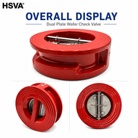 Clapet anti-retour manuel à double plaque en fonte ductile HSVA, type Wafer, GGG50 PN16, à ressort, compact, double disque, pour système de canalisation d'eau