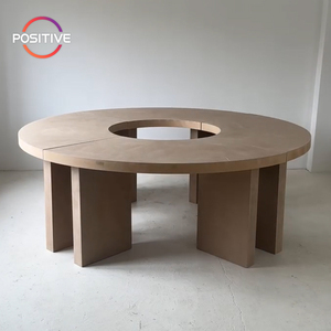 Mesa de comedor redonda de Combinación libre multifuncional, mesa de comedor de madera maciza personalizable moderna, mesa de cocina redonda multiusos - Product Image 1