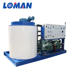 Loman Zoetwater Vlok Droog Ijs Snijmachine Zee Zout Water 3 Ton Vlok Ijs Sneeuw Chip Slicer Maker Machine Voor vis