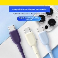 Kabel Pengisian Cepat 3A USB2.0 Type-C ke Type-C dari Tembaga Murni Silikon untuk Ponsel.