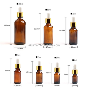 Flaconi Contagocce in Vetro Ambrato da 15ml 30ml 60ml 120ml per Cosmetici, Oli Essenziali e Sieri Viso con Contagocce - Product Image 2