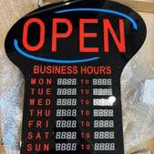 Enseigne LED ouverte avec affichage des heures d'ouverture, logo personnalisé, enseigne lumineuse au néon pour bar, salon, vitrine, décoration murale