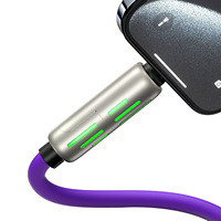 Kabel Pengisian Cepat USB-C 240w 4 in 1 Bahan Zinc Alloy dengan Lampu RGB untuk Ponsel