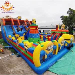 Structure gonflable commerciale personnalisée en PVC, thème <span class=keywords><strong>Jungle</strong></span> des singes et Camion de pompiers, avec château rebondissant combiné, pour parc d'attractions, capacité 500 kg - Product Image 2