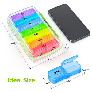 2026 New Weekly Portable Pocket Slots 7 Day AM PM Pill Organizer ABS PP For Multivitamin Capsule Organizing - Product Image 3