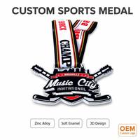 Trophées et médailles en or pour les États-Unis ou le Canada, médailles sportives personnalisées en métal 3D, médailles de championnat de hockey sur glace