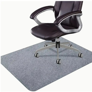 <b>Chair</b> Mat Rectangle Solid Color Dark Gray Polyester Fiber Anti Slip <b>Office</b> <b>Chair</b> Protection Home Use - Product Image 4