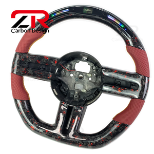 Volante de Coche de Fibra de Carbono Forjada con Pantalla LED de RPM para <span class=keywords><strong>Ford</strong></span> Old <span class=keywords><strong>Mustang</strong></span> ST RS 2004 2005 2006 2007 <span class=keywords><strong>2008</strong></span> - Product Image 3