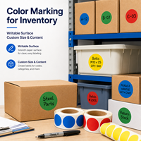 Étiquettes autocollantes personnalisées pour codage couleur, points adhésifs en papier couché pour marquage des stocks et des matériaux, OEM US