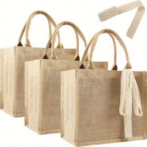 Bolsa de Yute con Logotipo Personalizado, Asa Larga, Reciclable, Impermeable, para Playa, Viajes y Compras, con Diseño de Letras - Product Image 1