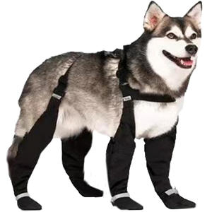 Bottes d'hiver imperméables modernes <span class=keywords><strong>pour</strong></span> <span class=keywords><strong>chien</strong></span> LovitWear, avec bretelles, couverture étendue des pattes, en velours et polyester, motif uni, <span class=keywords><strong>pour</strong></span> pattes - Product Image 5