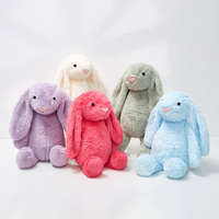 Peluche Lapin Rose Mignon à Longues Oreilles pour Pâques, Jouet en Peluche Doux, Animal en Peluche, Vente en Gros