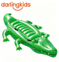 Bouées gonflables géantes pour piscine en forme de requin noir, baleine bleue et crocodile, petite bouée crocodile pour jeux aquatiques en extérieur