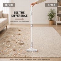 Aspirateur balai sans fil à vidage automatique 16Kpa 14.8V avec filtre HEPA H11 et station de dépoussiérage 2.1L pour usage domestique