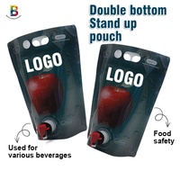 Distributeur de sacs à vin en feuille d'aluminium 1L,1.5L,2L 3l personnalisé, pochettes personnalisées avec robinet