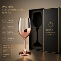Verre à vin en cristal or rose 100 % inspecté par contrôle qualité, hauteur 20 cm, bordure découpée au laser, gobelet personnalisé, échantillon rapide en 7 jours pour hôtel