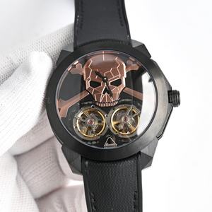 Montre mécanique classique de luxe pour homme, design ajouré, double tourbillon, cadran en cristal saphir, boîtier en métal, bracelet en tissu, sport - Product Image 2