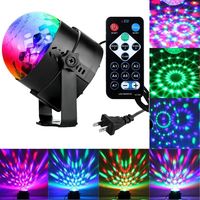 Lumières de fête à boules RGB LED activées par le son, lumières de scène disco rotatives en cristal avec télécommande