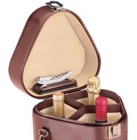 Sac de transport en cuir PU personnalisé avec logo, couleur marron, Rhapsody Deluxe, isotherme, pour 3 bouteilles de vin, sacs à vin