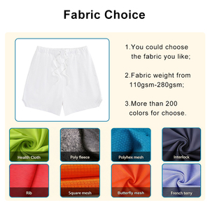 Pantalones Cortos Deportivos de Verano para Hombre, 100% Algodón de Alta Calidad, Logotipo Personalizado, Venta al por Mayor, Ajuste Holgado, Color Liso, con Cordón - Product Image 3
